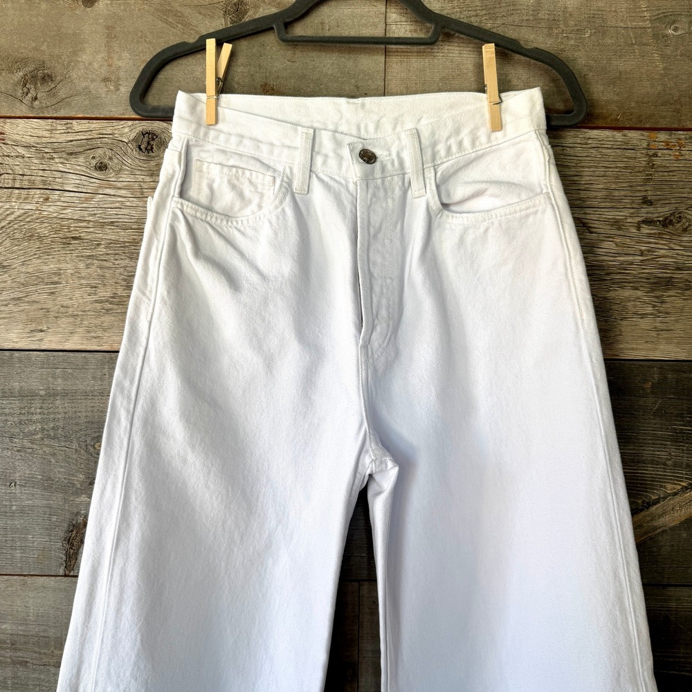 RE/DONE Originals NWD Womens High Rise Wide Leg Crop Jean 27 White Clean Girl